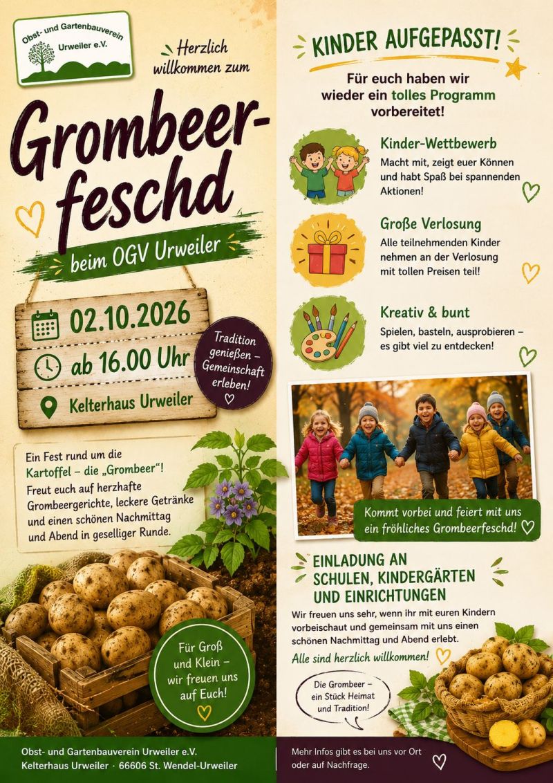 News-Beitrag mit Titel Kinder aufgepasst – beim Grombeerfeschd ist was los 