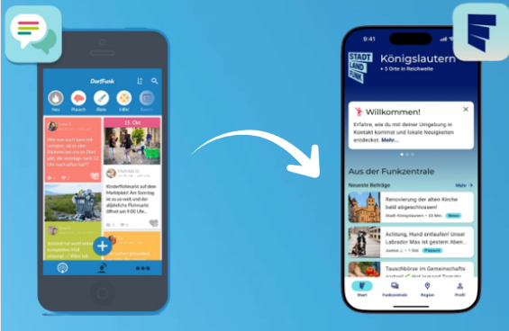 Offizielle Nachrichten mit Titel Aus DorfFunk wird Stadt.Land.Funk 